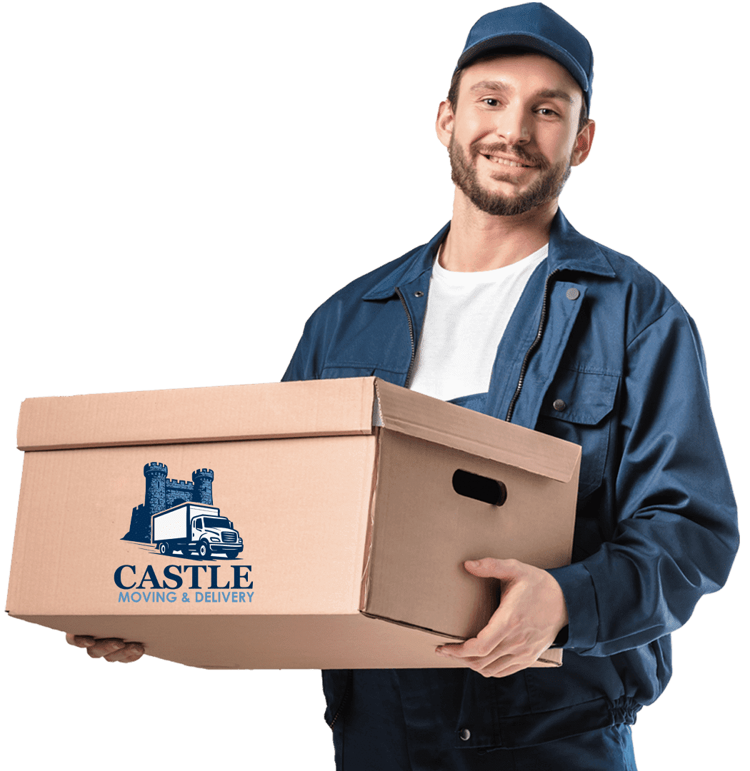 Delivery Person Carrying a Box