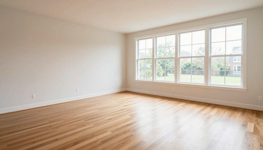 Clean empty room ready for moving in