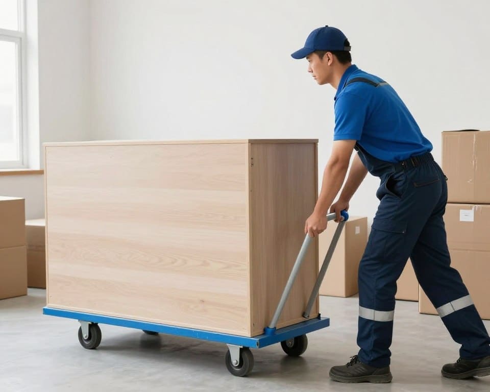 Movers using proper equipment and techniques