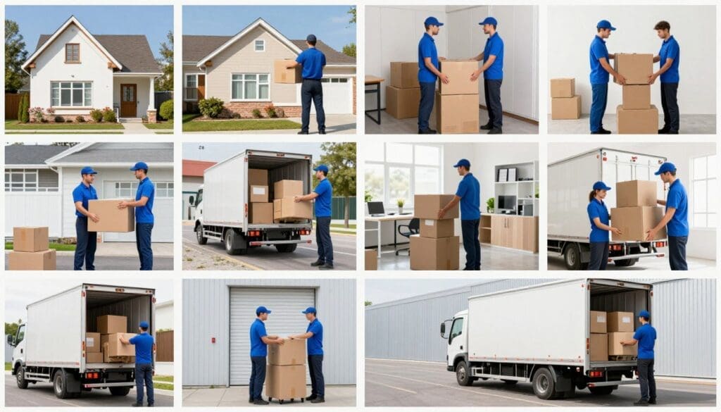 Professional movers providing various moving services