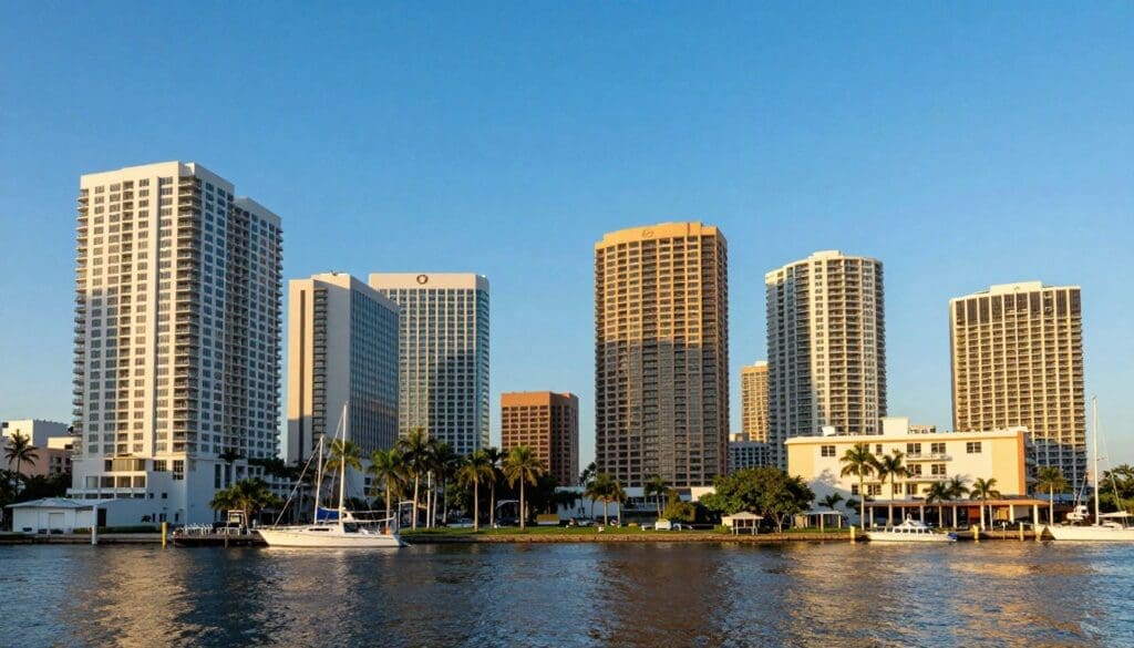 West Palm Beach downtown skyline with waterfront